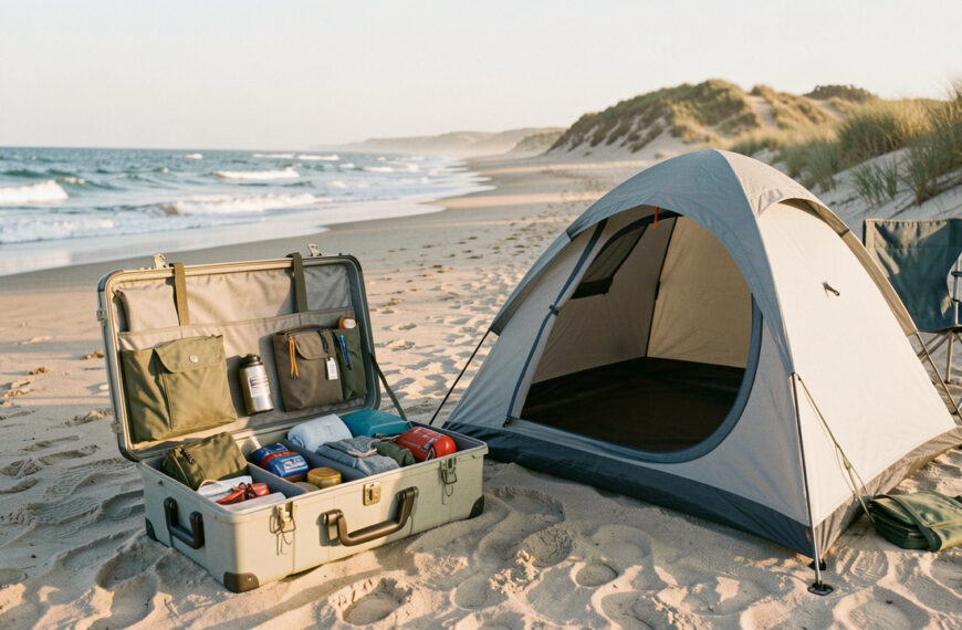 Accessoires voyage camping famille : le coffre léger sur l’Atlantique